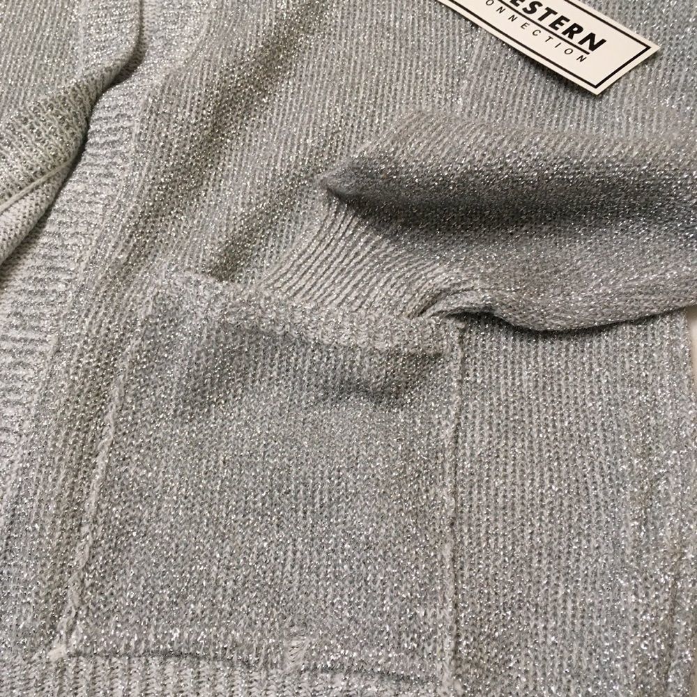 Western Connection Silver Lame Sweater Jacket - Picture 4 of 8